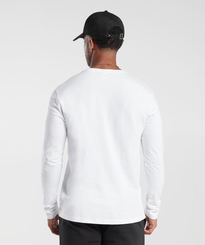 kret uzun kollu tişört erkeklerGymshark beyaz 02H048585