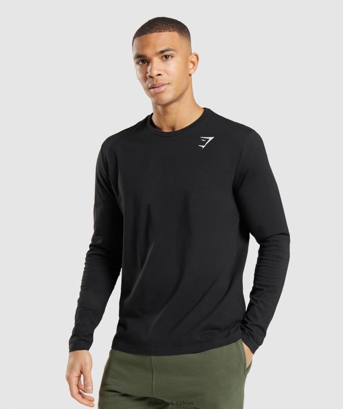 kret uzun kollu tişört erkeklerGymshark siyah 02H048579