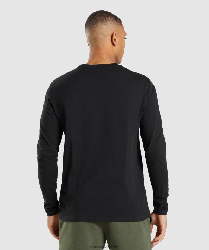 kret uzun kollu tişört erkeklerGymshark siyah 02H048579