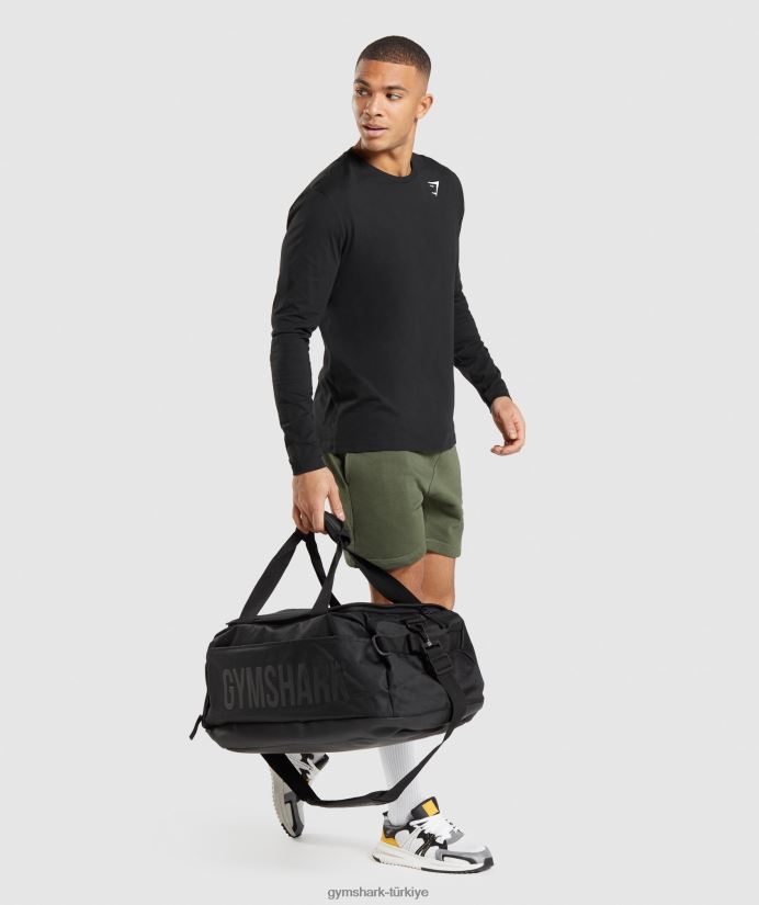 kret uzun kollu tişört erkeklerGymshark siyah 02H048579