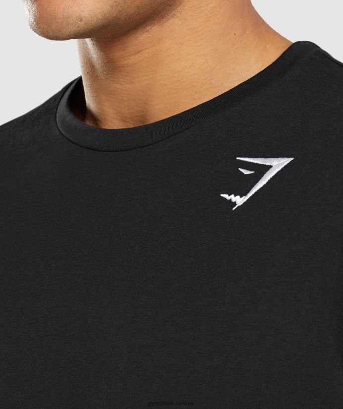 kret uzun kollu tişört erkeklerGymshark siyah 02H048579