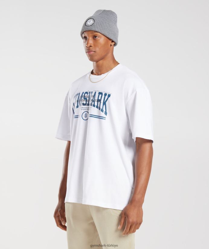 üniversite büyük boy tişört erkeklerGymshark beyaz 02H048773