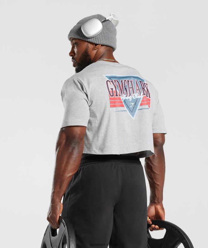 retro dalga mahsul tişört erkeklerGymshark açık gri çekirdekli marn 02H048588