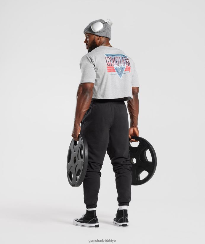 retro dalga mahsul tişört erkeklerGymshark açık gri çekirdekli marn 02H048588