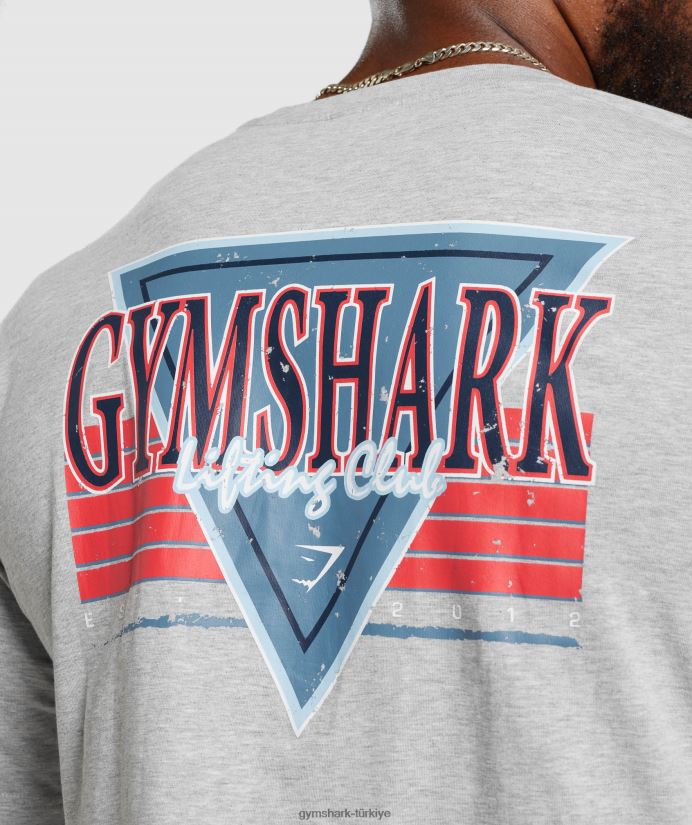 retro dalga mahsul tişört erkeklerGymshark açık gri çekirdekli marn 02H048588