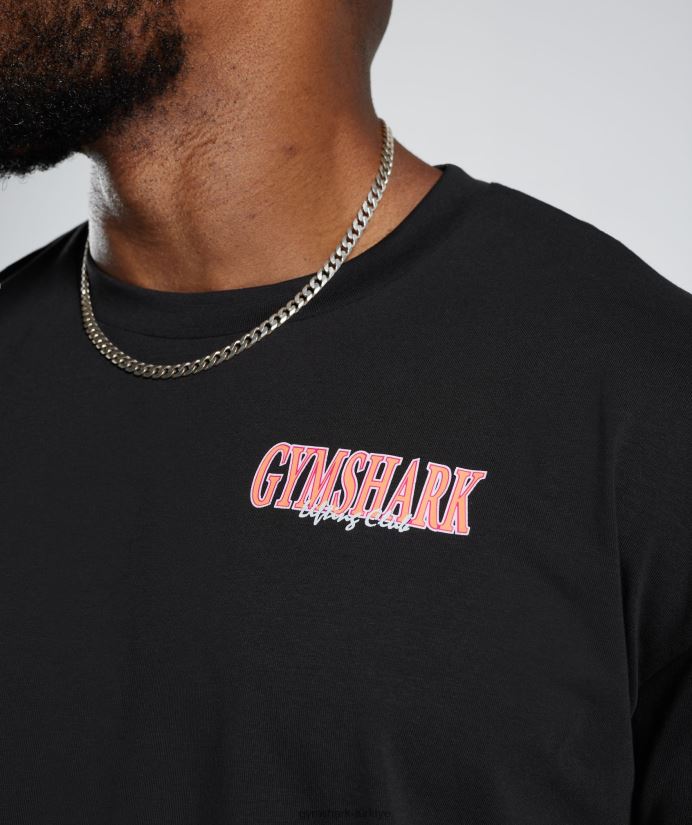 retrowave büyük beden tişört erkeklerGymshark siyah 02H048589