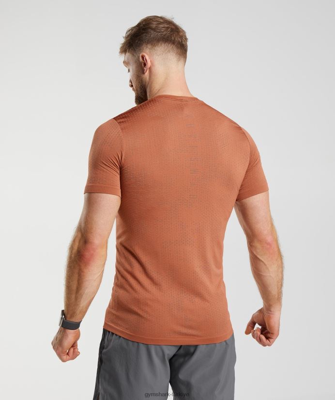 spor dikişsiz tişört erkeklerGymshark hurma kırmızısı/sıcak kahverengi 02H048721
