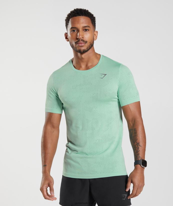 spor dikişsiz tişört erkeklerGymshark pastel yeşil/söğüt yeşili 02H048715