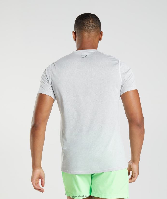 spor tişört erkeklerGymshark beyaz/dumanlı gri kırçıllı 02H048756