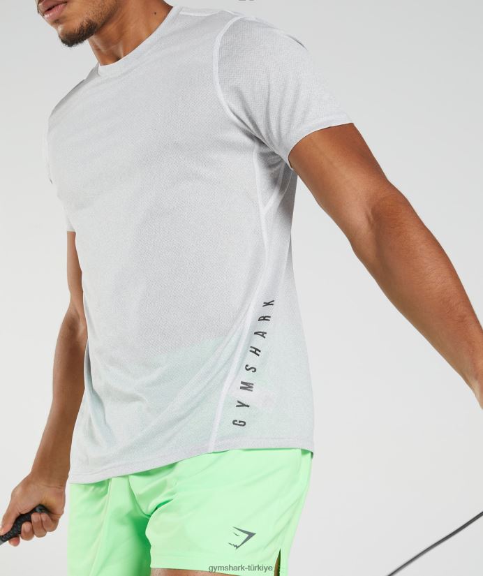 spor tişört erkeklerGymshark beyaz/dumanlı gri kırçıllı 02H048756