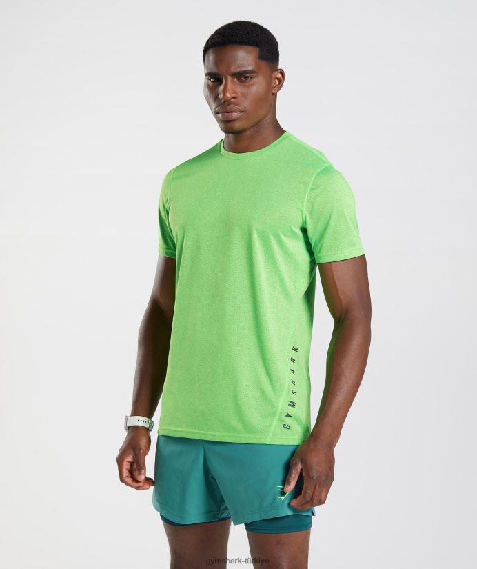 spor tişört erkeklerGymshark flu kireç/siyah marn 02H048704
