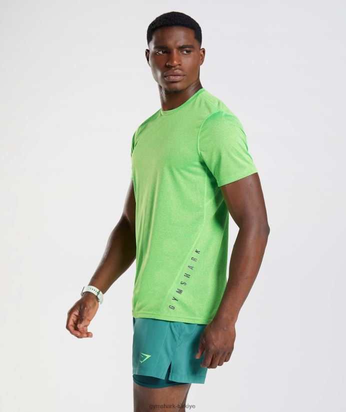 spor tişört erkeklerGymshark flu kireç/siyah marn 02H048704