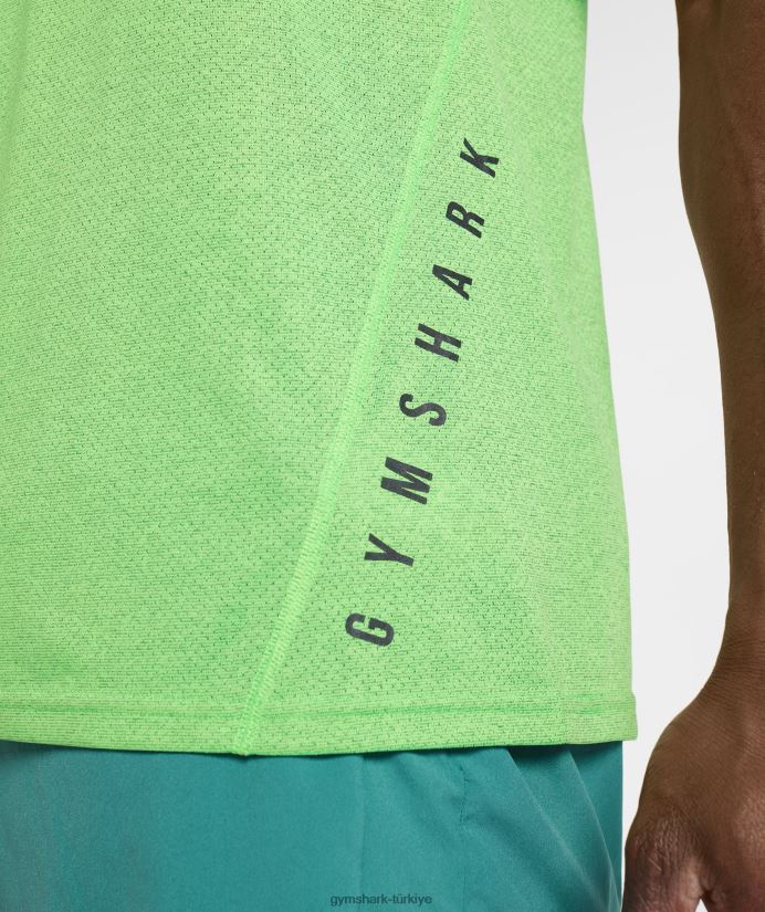 spor tişört erkeklerGymshark flu kireç/siyah marn 02H048704