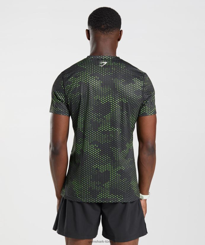 spor tişört erkeklerGymshark fluo kireç baskı 02H048705