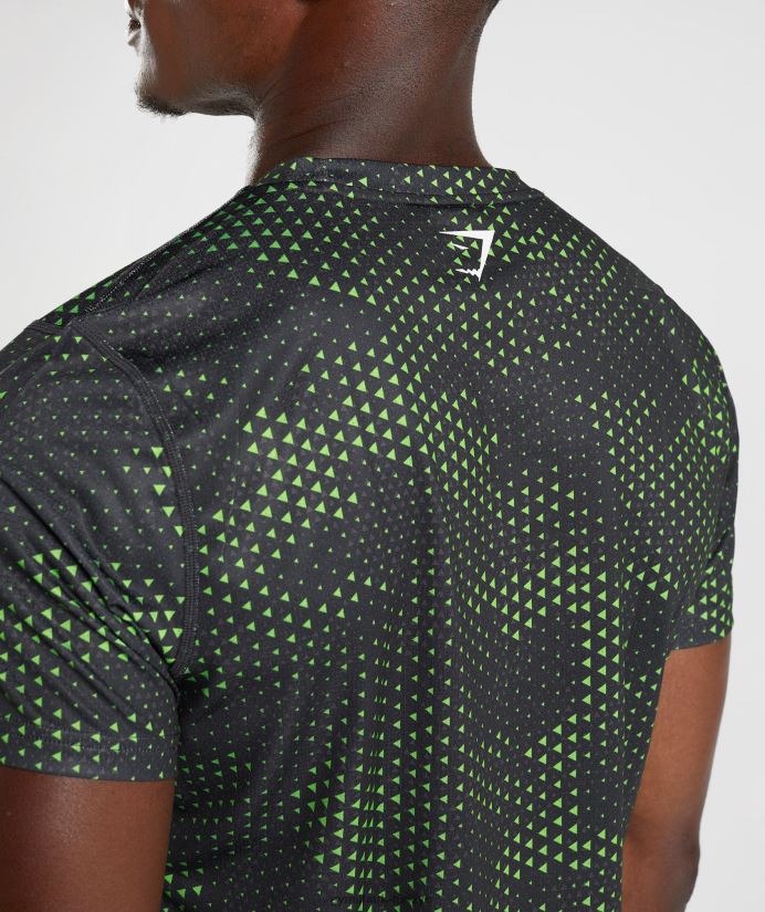spor tişört erkeklerGymshark fluo kireç baskı 02H048705