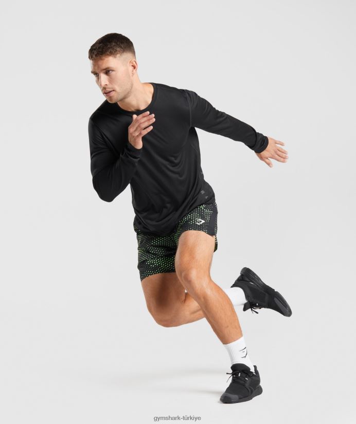 spor uzun kollu tişört erkeklerGymshark siyah/siyah kırçıllı 02H048584