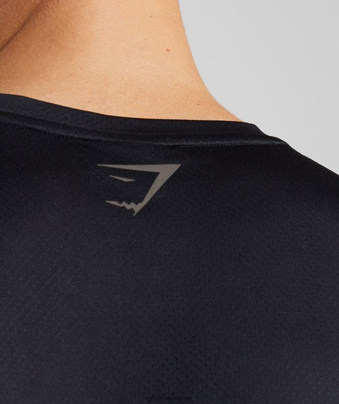spor uzun kollu tişört erkeklerGymshark siyah/siyah kırçıllı 02H048584