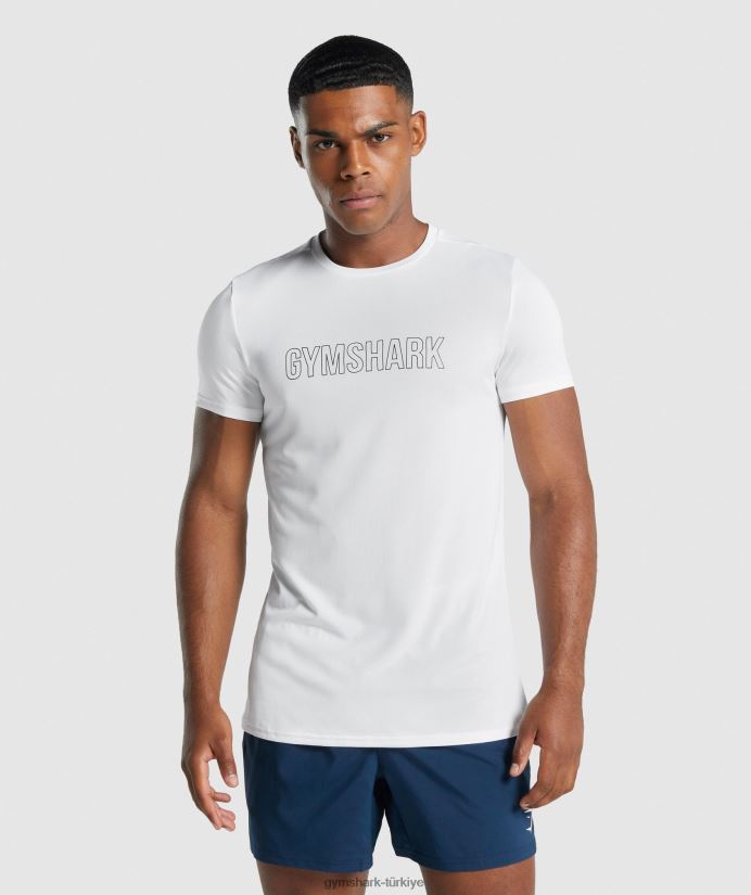 varış grafikli tişört erkeklerGymshark beyaz 02H048666