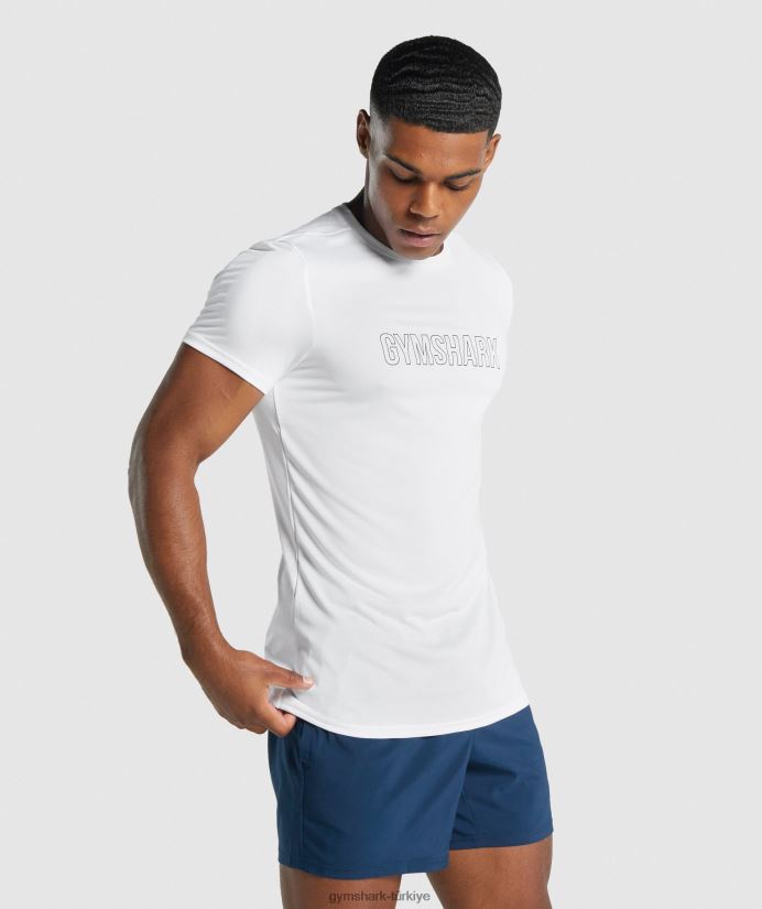 varış grafikli tişört erkeklerGymshark beyaz 02H048666