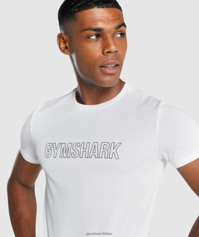 varış grafikli tişört erkeklerGymshark beyaz 02H048666