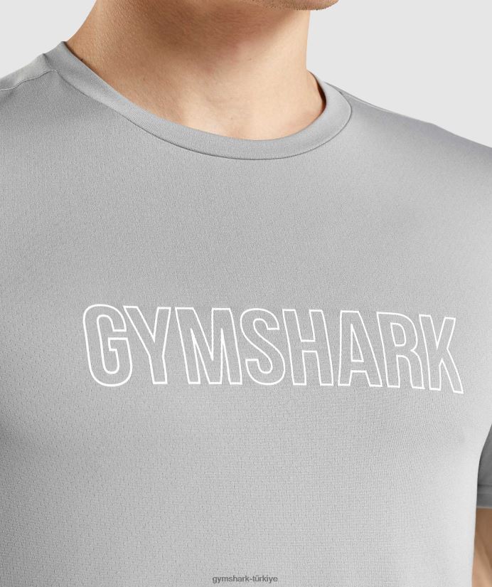 varış grafikli tişört erkeklerGymshark dumanlı gri 02H048665