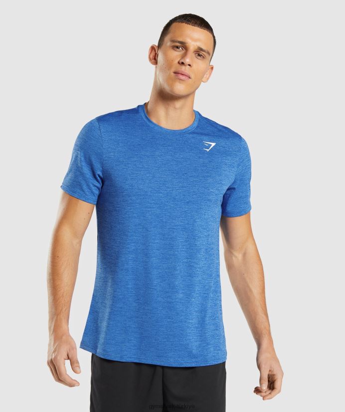 varış kırçıllı tişört erkeklerGymshark atletik mavi/cirit mavisi kırçıllı 02H048679