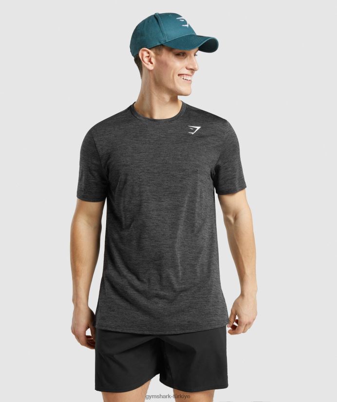 varış kırçıllı tişört erkeklerGymshark siyah 02H048612