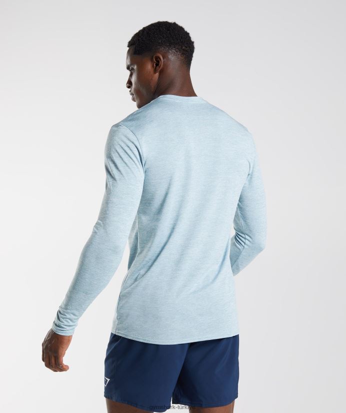 varış kırçıllı uzun kollu tişört erkeklerGymshark buzdağı mavisi/buz mavisi kırçıllı 02H048730