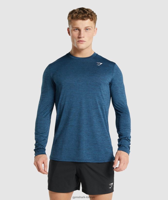 varış kırçıllı uzun kollu tişört erkeklerGymshark lacivert marn 02H048755