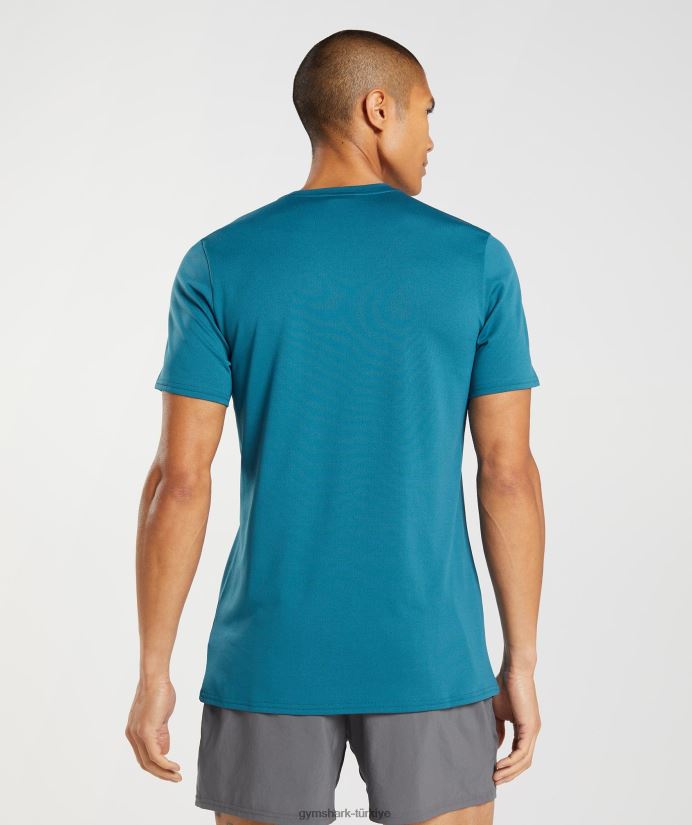 varış tişörtü erkeklerGymshark Atlantik mavisi 02H048667