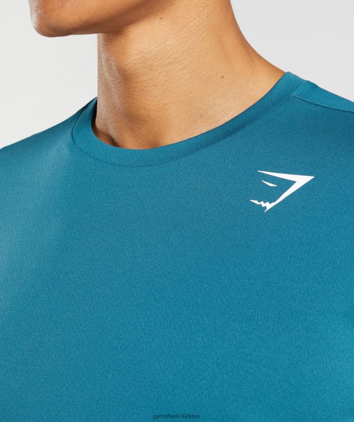 varış tişörtü erkeklerGymshark Atlantik mavisi 02H048667
