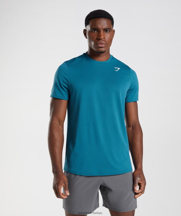 varış tişörtü erkeklerGymshark Atlantik mavisi 02H048759