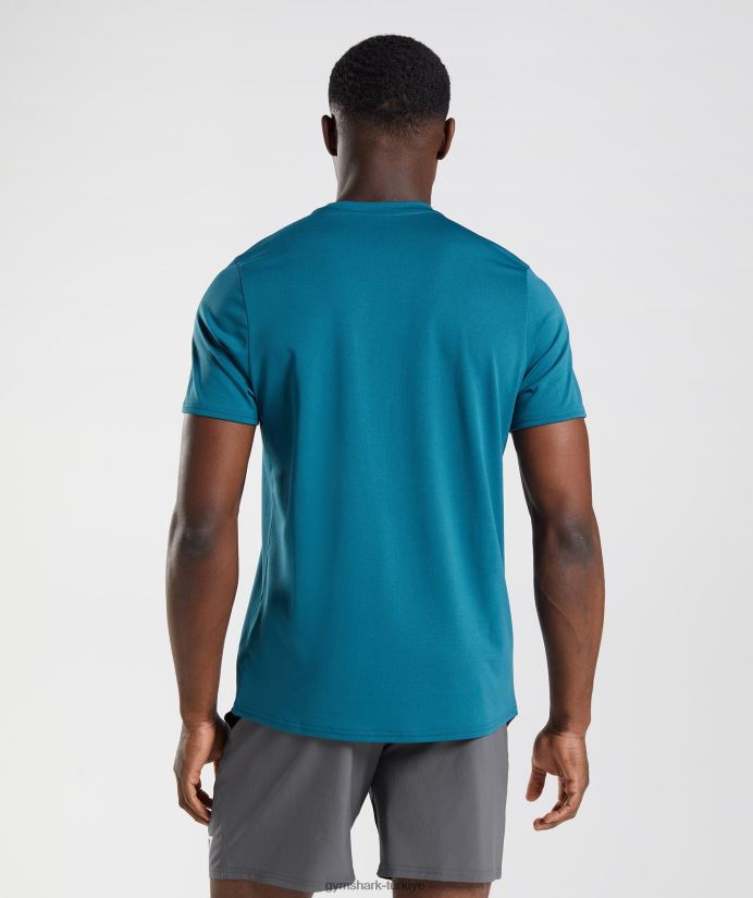 varış tişörtü erkeklerGymshark Atlantik mavisi 02H048759