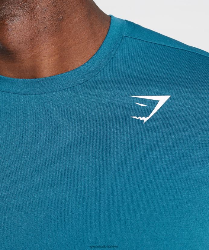 varış tişörtü erkeklerGymshark Atlantik mavisi 02H048759