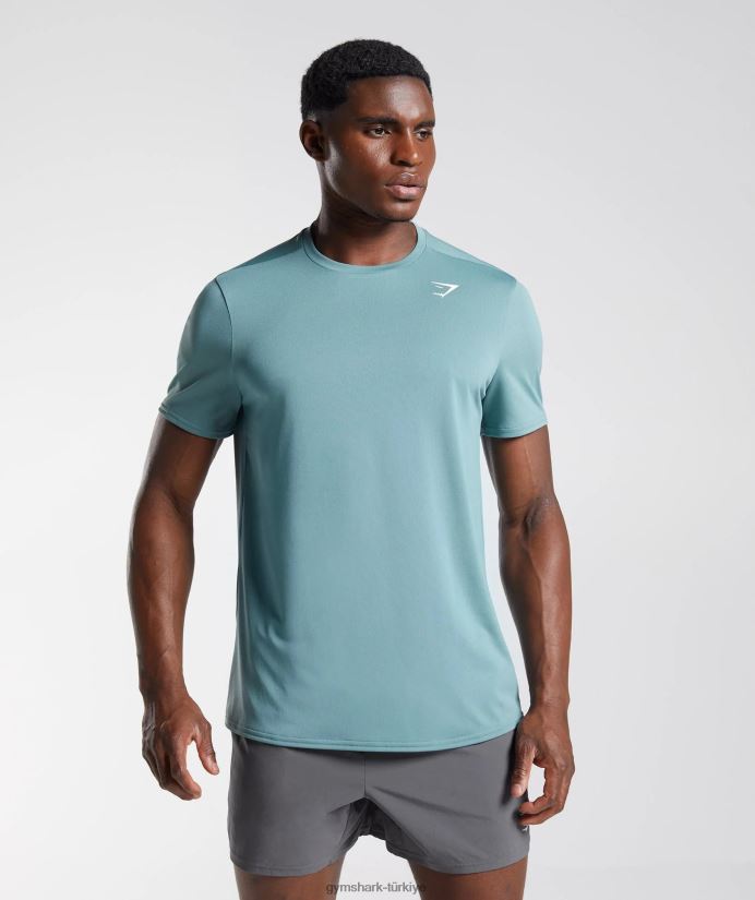 varış tişörtü erkeklerGymshark Gök gürültüsü mavisi 02H048763