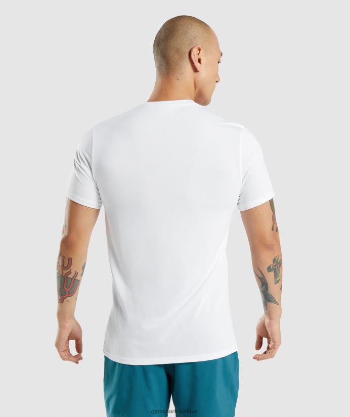 varış tişörtü erkeklerGymshark beyaz 02H048581