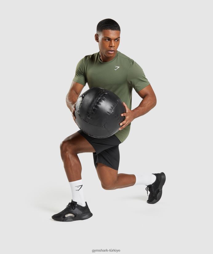 varış tişörtü erkeklerGymshark çekirdek zeytin 02H048627