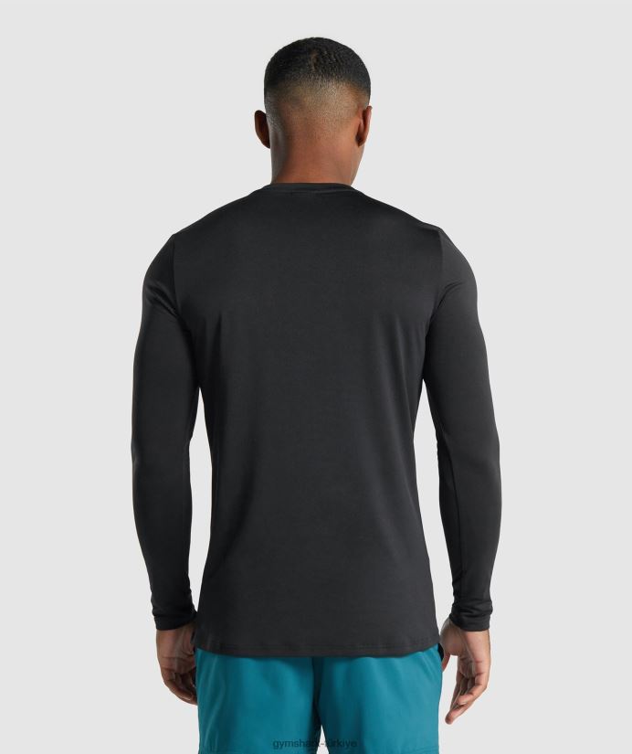 varış uzun kollu grafik tişört erkeklerGymshark siyah 02H048717
