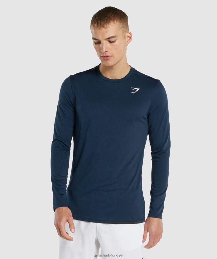 varış uzun kollu tişört erkeklerGymshark Donanma 02H048598