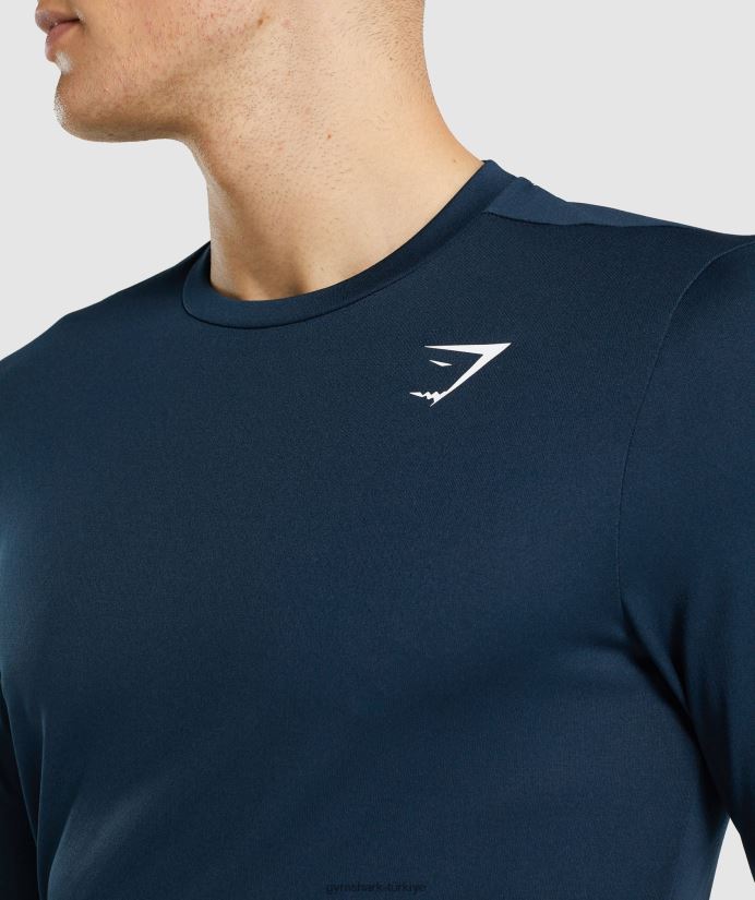 varış uzun kollu tişört erkeklerGymshark Donanma 02H048598