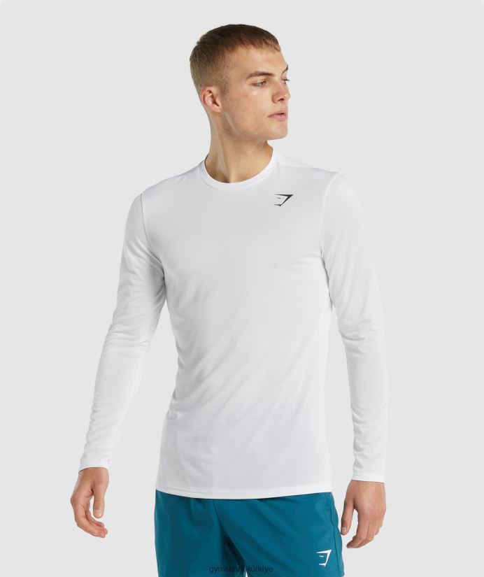 varış uzun kollu tişört erkeklerGymshark beyaz 02H048649