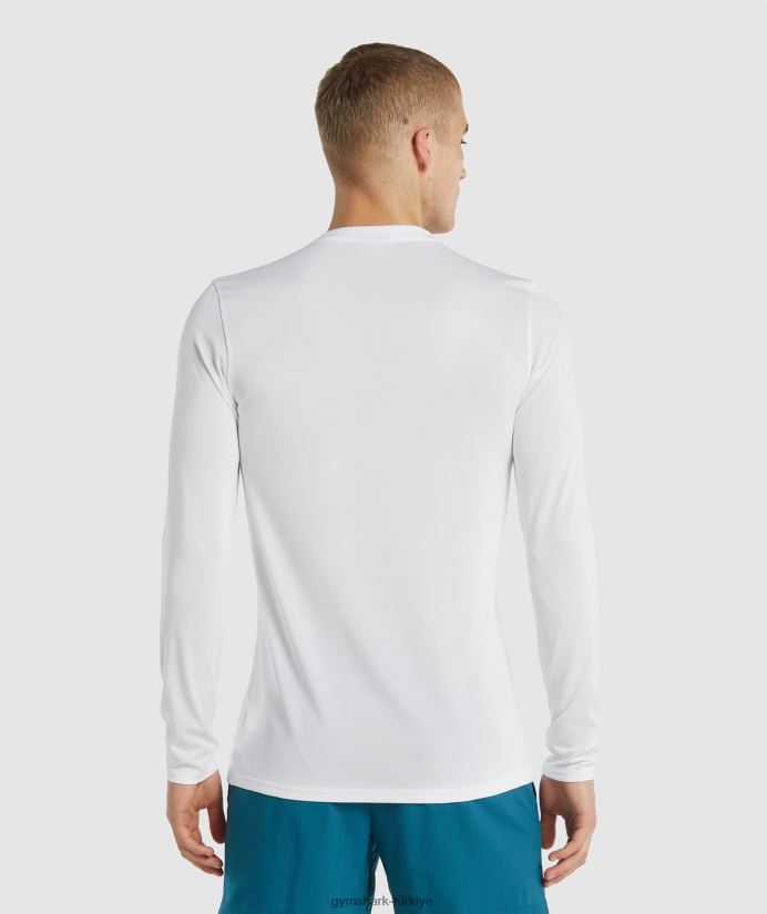 varış uzun kollu tişört erkeklerGymshark beyaz 02H048649