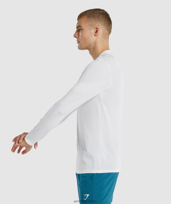 varış uzun kollu tişört erkeklerGymshark beyaz 02H048649