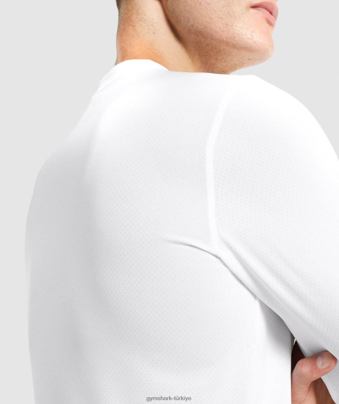 varış uzun kollu tişört erkeklerGymshark beyaz 02H048649