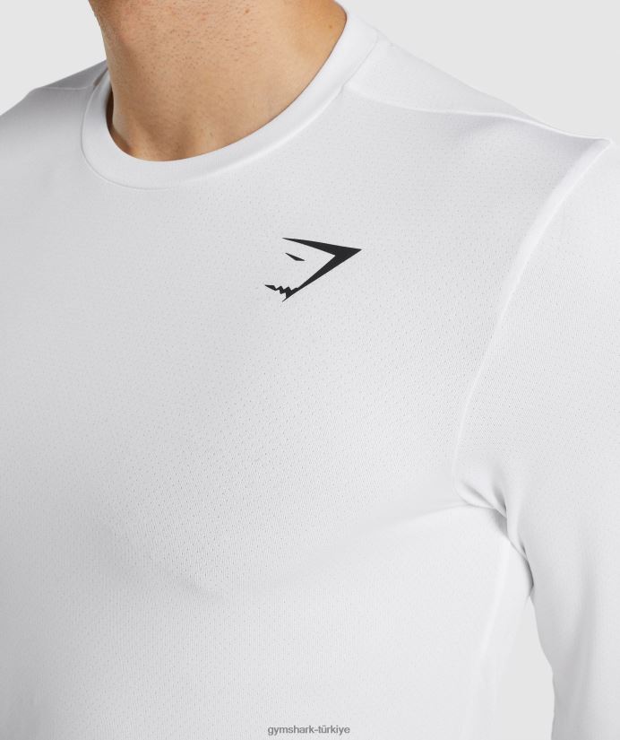 varış uzun kollu tişört erkeklerGymshark beyaz 02H048649