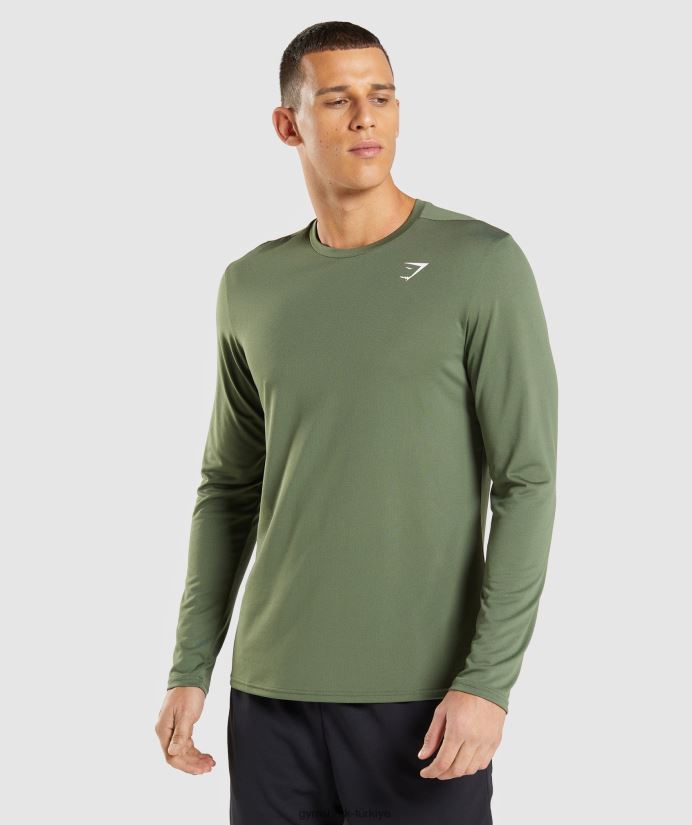 varış uzun kollu tişört erkeklerGymshark çekirdek zeytin 02H048637