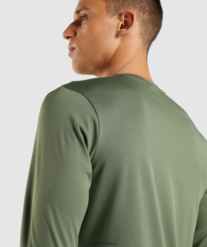 varış uzun kollu tişört erkeklerGymshark çekirdek zeytin 02H048637