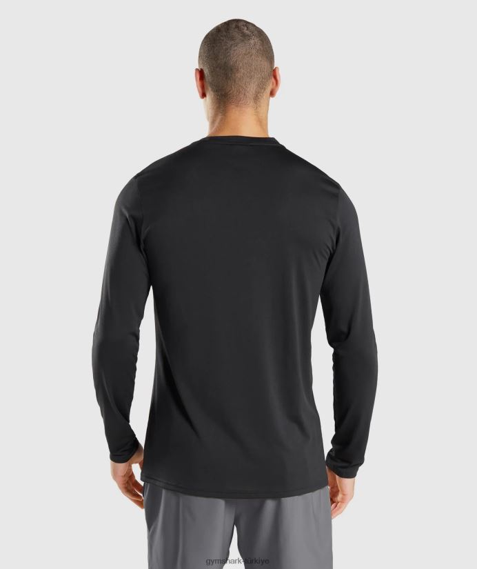 varış uzun kollu tişört erkeklerGymshark siyah 02H048619