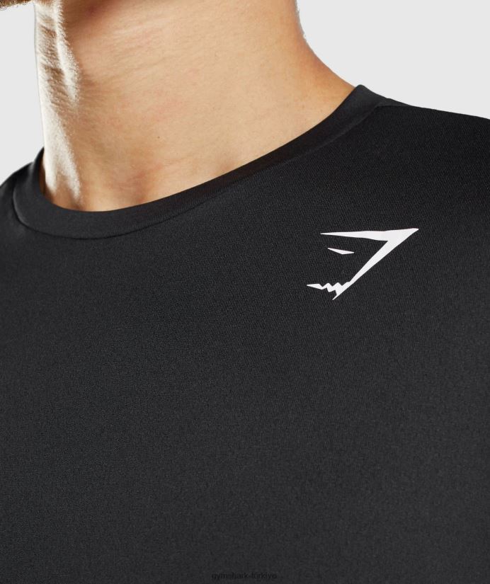 varış uzun kollu tişört erkeklerGymshark siyah 02H048619