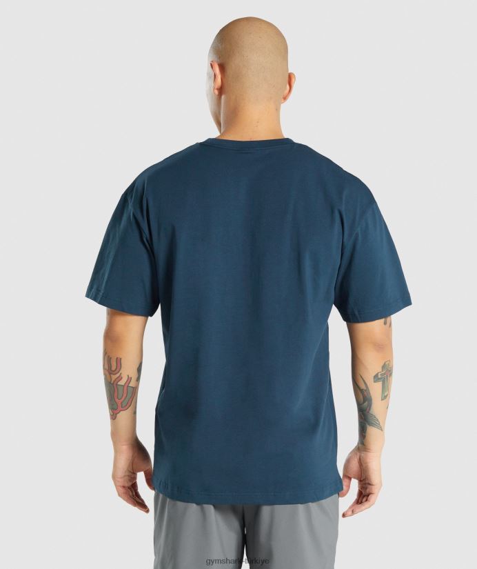 vazgeçilmez büyük beden tişört erkeklerGymshark Donanma 02H048573